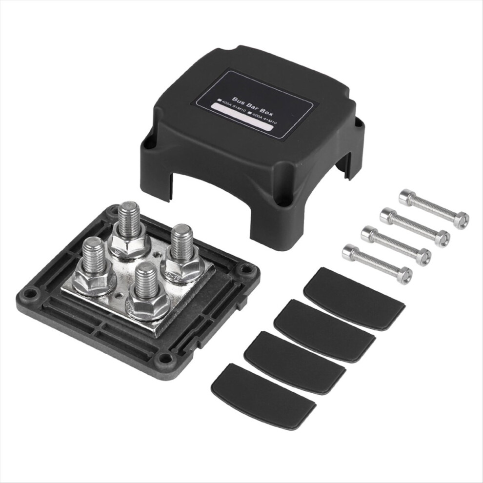 For Auto Rv Marine Truck Boat Heavy Duty 400A 48V Bus Bar Tin Plated Copper Power Distribution Block Ground Busbar Box B 4854248483981