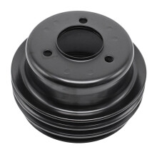 Engine Water Pump Pulley Black 3 Groove Steel Crank for 289 302 3-Bolt 1965 66 67 6-5/8inch Smog V8