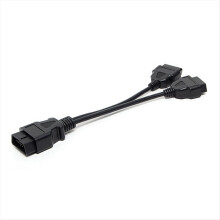 30CM OBD2 16 Pin Cable Extension Splitter Male to Dual Female Y OBD 16Pin 1-2 Connector Adapter