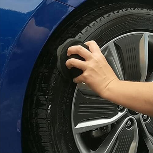 2 Pack Large Tire Dressing Applicator Pad, Reusable Hex-Grip Detailing Tool for Applying Shine 2