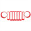 Red Front Grille Frame Headlight Ring Mesh for 2018 Exterior Modification 2