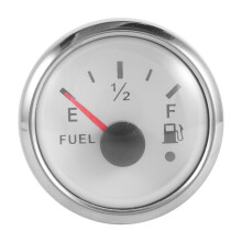 52mm Level Gauge 0-190Ohm Switchable 240-33Ohm Oil Meter Waterproof Boat Car Gauges with Alarm White