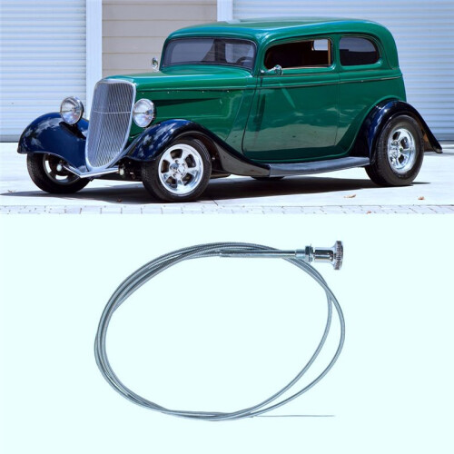 Chrome Universal 6 Ft Carburetor Cable Push Pull Throttle for Hot Rat Rod 2