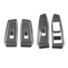 For Ranger Everest 2023 Car Window Glass Lift Button Switch Cover Trim Door Armrest Panel Carbon Fiber