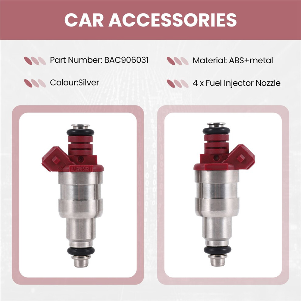 4Pcs Car Injector Nozzle Bac906031 For- Golf Iii 1H1 1.8L 91-97 Engine Injection 4853927698883