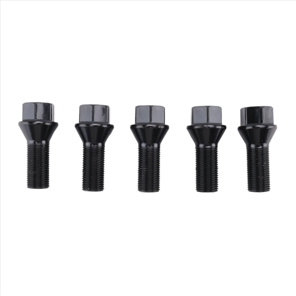 5Pcs M14 X 1.25 Wheel Locking Lug Bolt Nut Steel 36136781151 For - X3 X5 E70 E71 F20 F25 X6 Black 4853927618850
