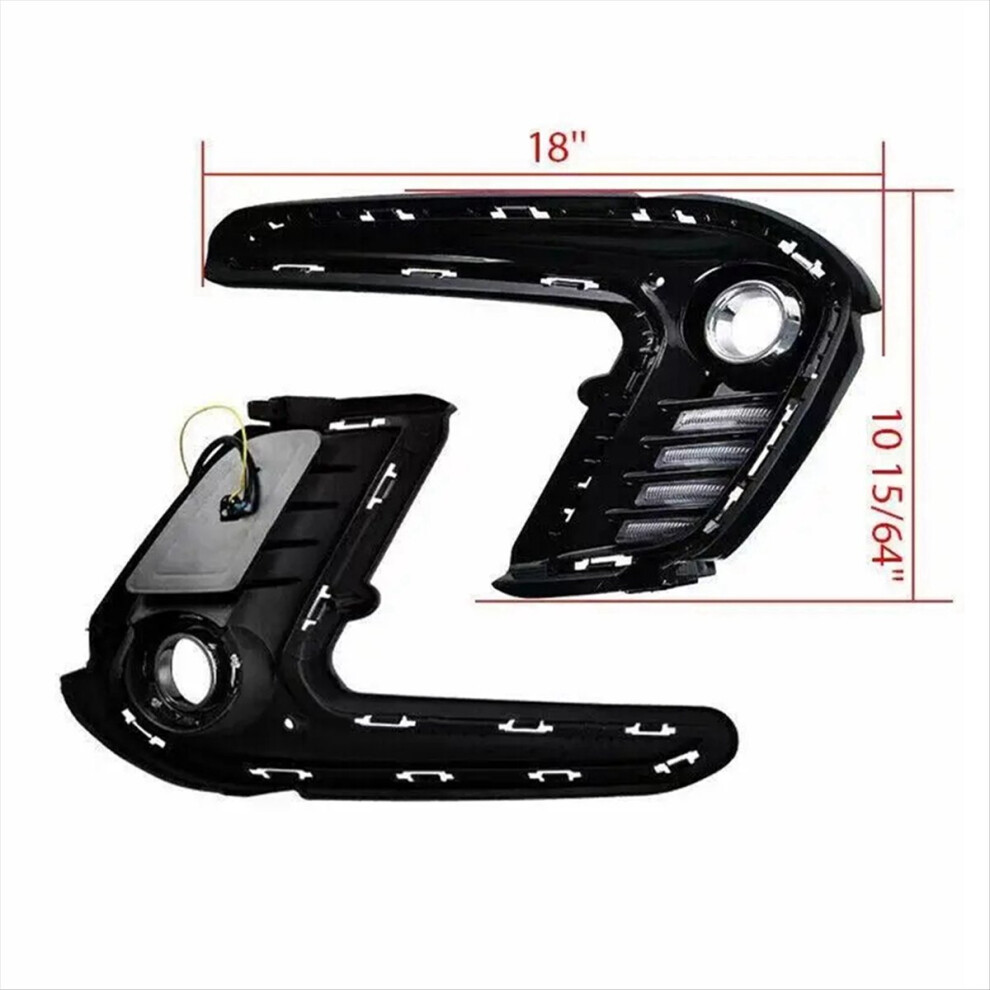 1Pair Auto Led Drl For 2016-2018 Fog S Cover Daytime Running Turn Signal Foglamp Light 4851444290078