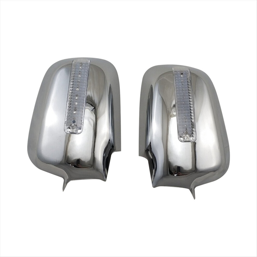 Car Rearview Door Mirror Covers With Led For Rd9 -V 2001 2002 2003 2004 2005 2006 Silver 4851444298661