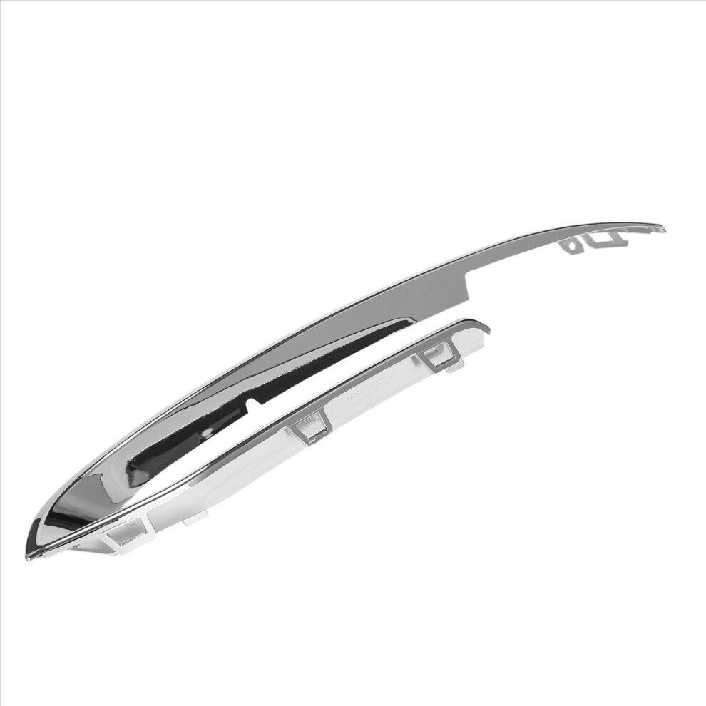 1Pair Front Bumper Fog Lamp Eyebrow Cover Trim For 5 Series F10 F18 520Li 525Li 2014-2017 Mesh Chrome Strip Light 4851444203337