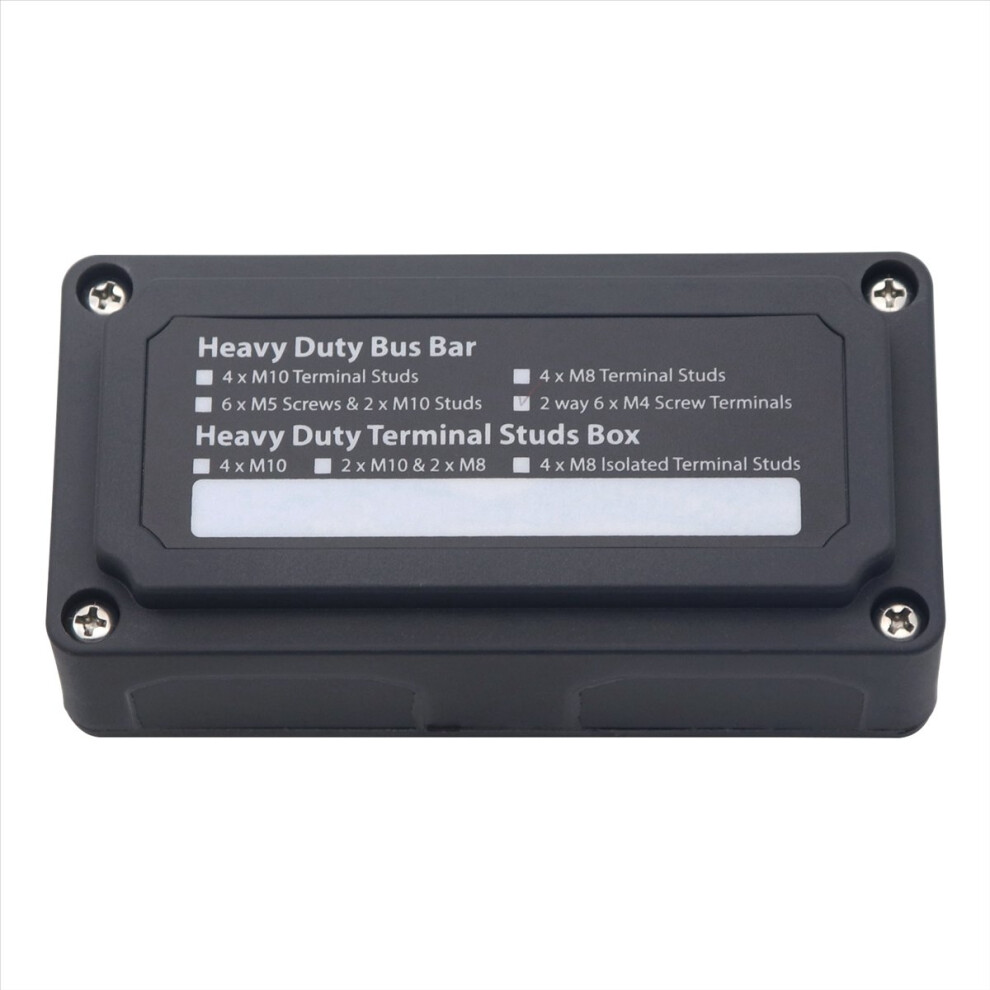 100A Bus Bar Heavy Duty Power Distribution Block Busbar Box Module With 12XM4 M6 Terminal Studs For Car Rv Boat Black 4851444294205