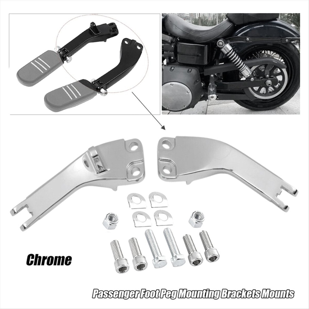 Chrome Passenger Foot Peg Mount Bracket For Dyna Super & Wide Glide 06-17 4851444202927