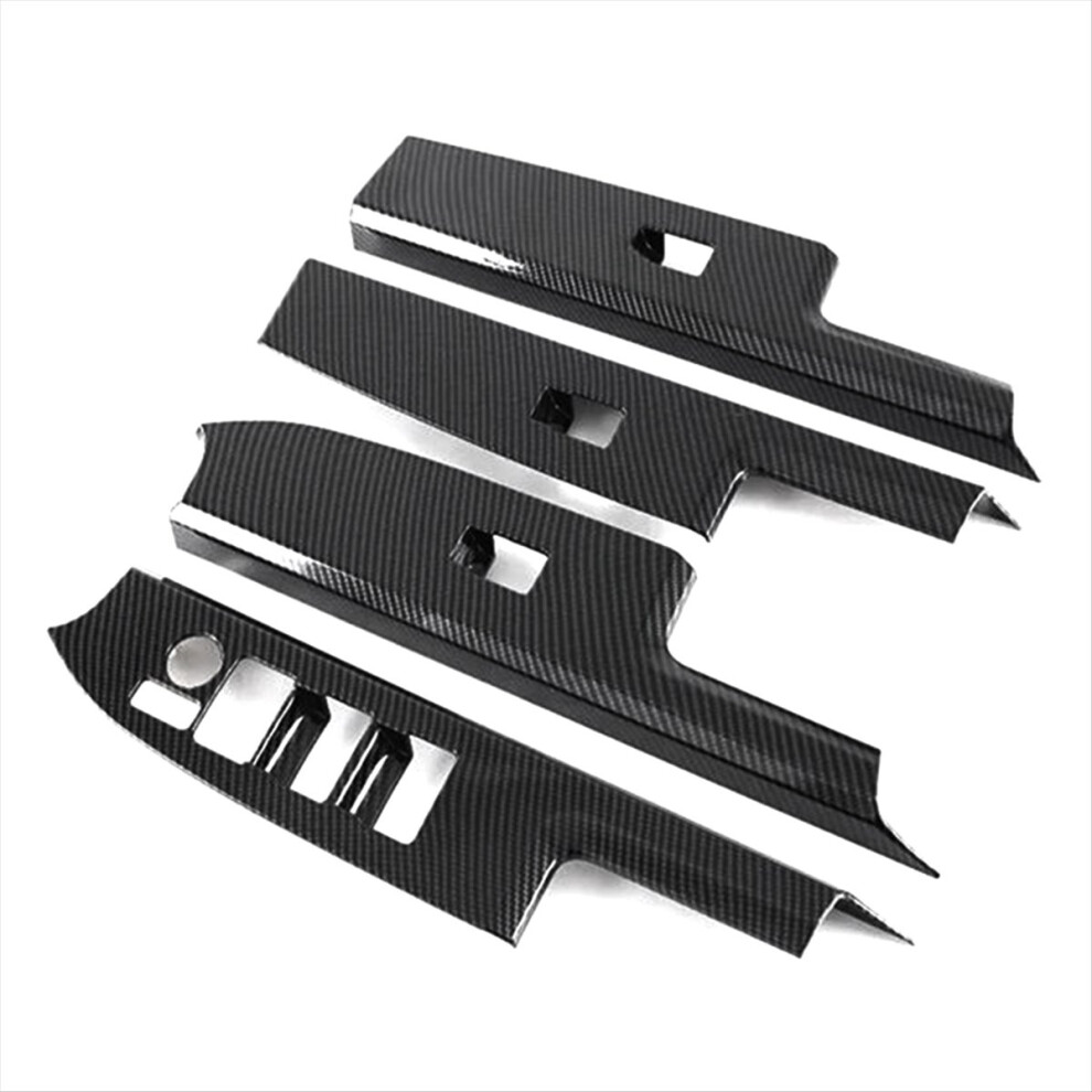 4Pcs Car Window Glass Lift Button Switch Cover Trim Door Armrest Panel For Bz4x 2022 2023 Carbon Fiber 4851444201661