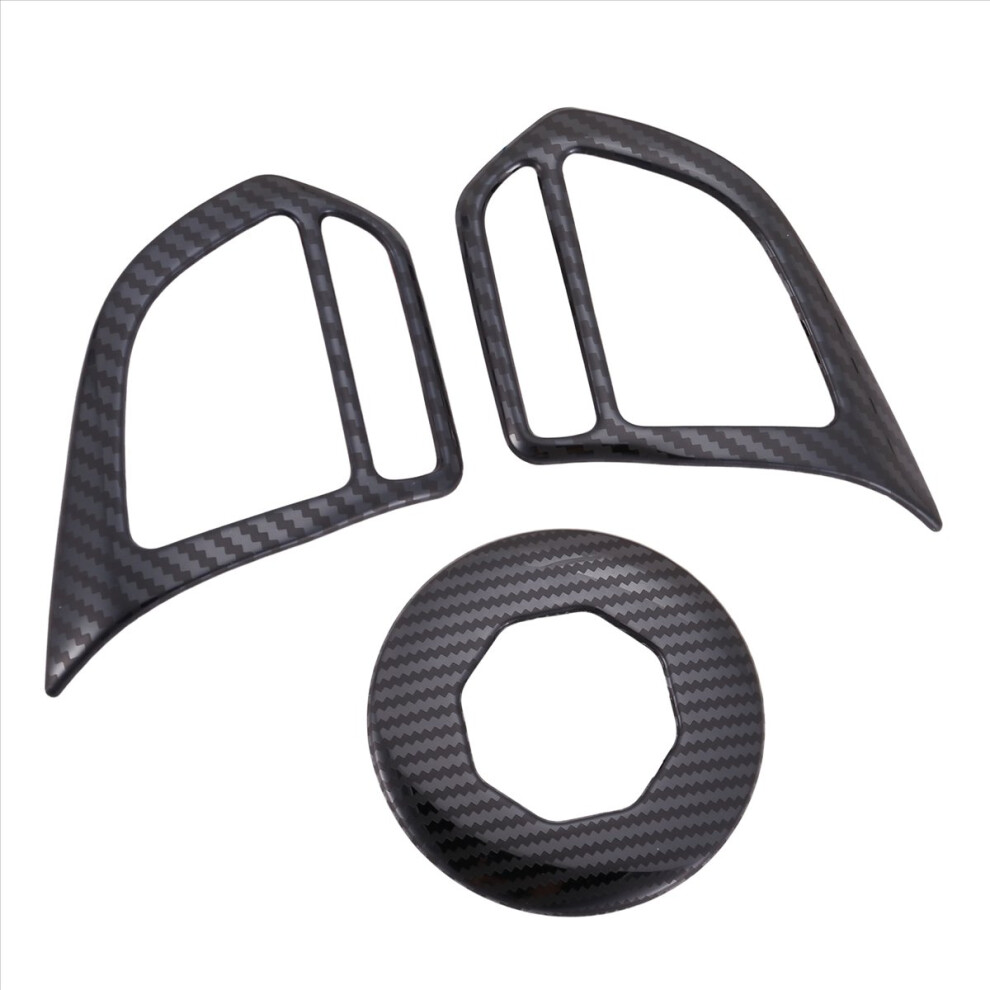 Istovo 3Pcs Car Metal Carbon Fiber Steering Wheel Cover Trim Decoration Frame For Mg Zs Ev Hs Mg6 Mg5 Ezs 2018-2021 Accessories