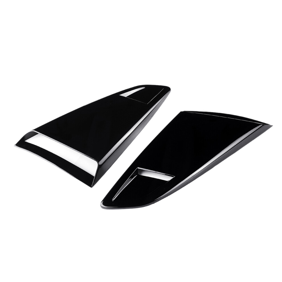 1Pair Car Side Window Quarter Rear Louver Scoops Vent Scoop Cover Trim For 2 Door 2015-2017 Coupe Model Black 4851444233099