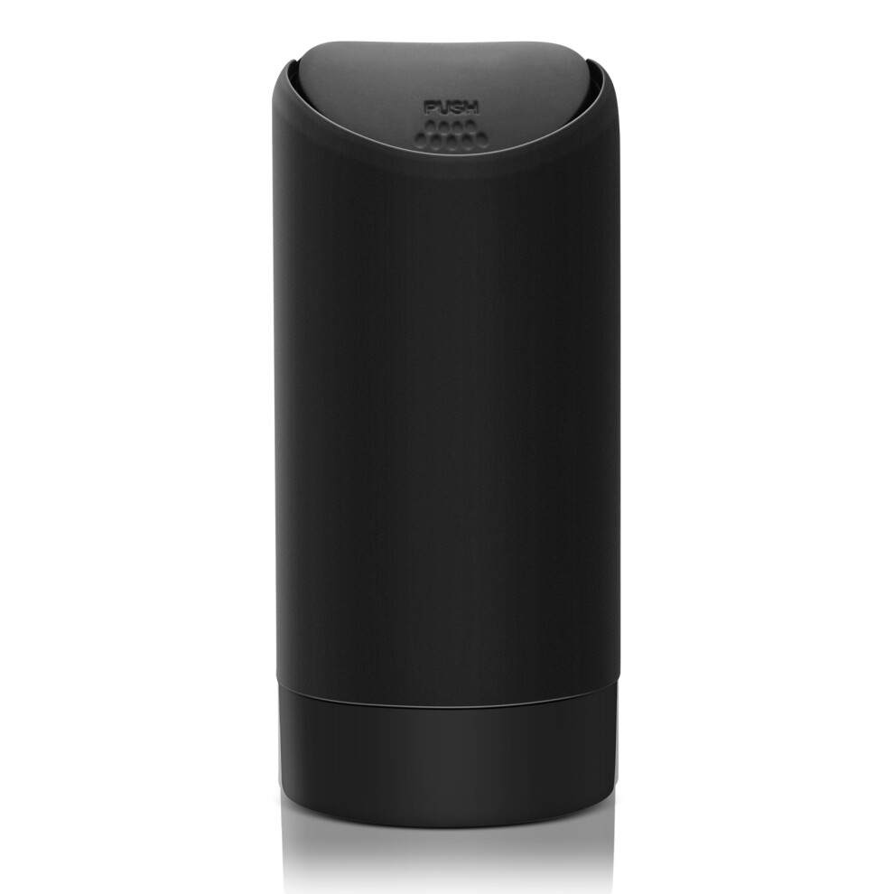 Mini Trash Can With Lid For Car Cup Holder Washable Silicone Automotive Kitchen And Office Dust Litter Rubbish Bin (Black) Black 4851444235451