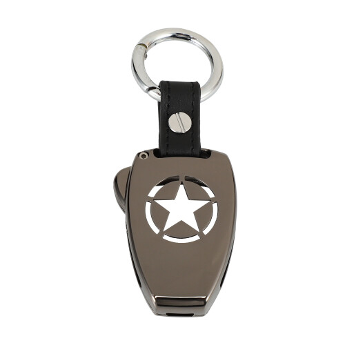 Car Key Chain Case Shell Ring Cover Protector Holder for JK 2008-2017 Compass 2008-2015 2011-2015, Black 2