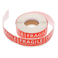 Fragile Adhesive Stickers Packing Warning Labels For Safe Handling And Care During Red 7 X 2.2 X 0.1 Cm 1 Roll