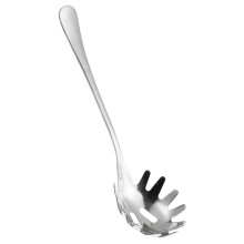 Stainless Steel Spaghetti Spoon Pasta Server With Serrated Edges Drainage Holes For Noodles Dumplings Eggs Ice Cubes