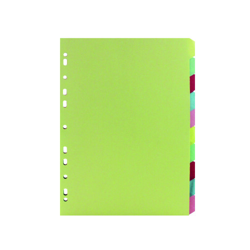 Manilla A4 Dividers 10 Part - Assorted Colours