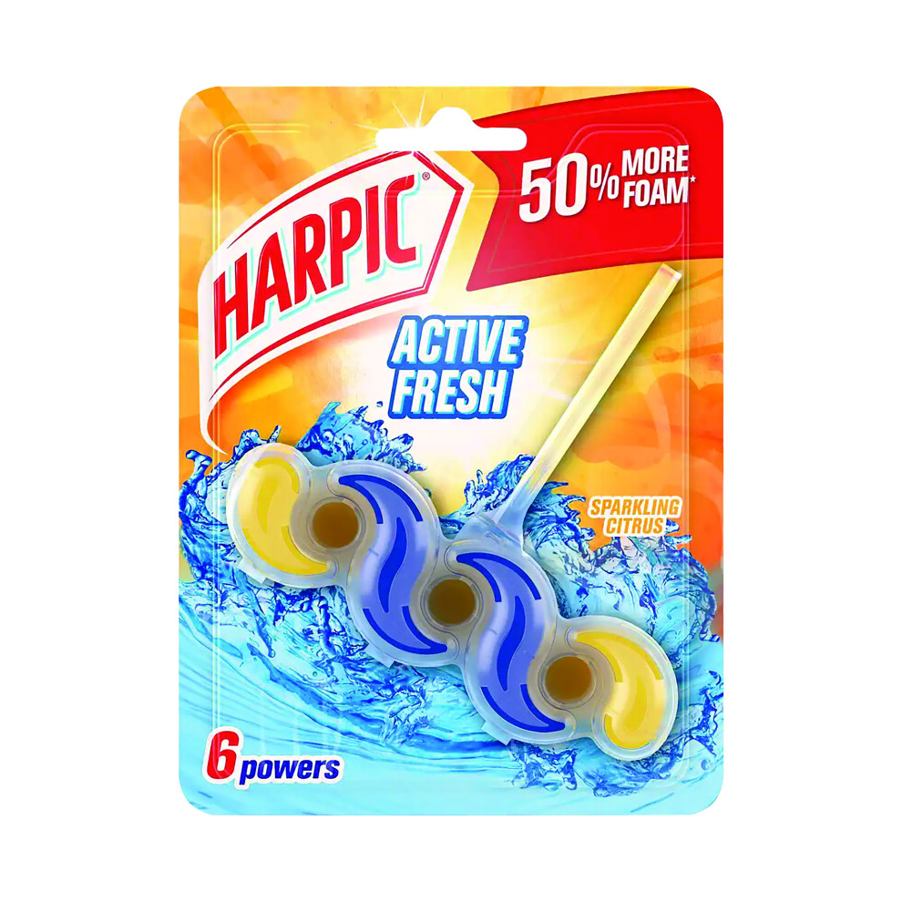 Harpic Toilet Rim Block 6 Powers Sparkling Citrus 35G