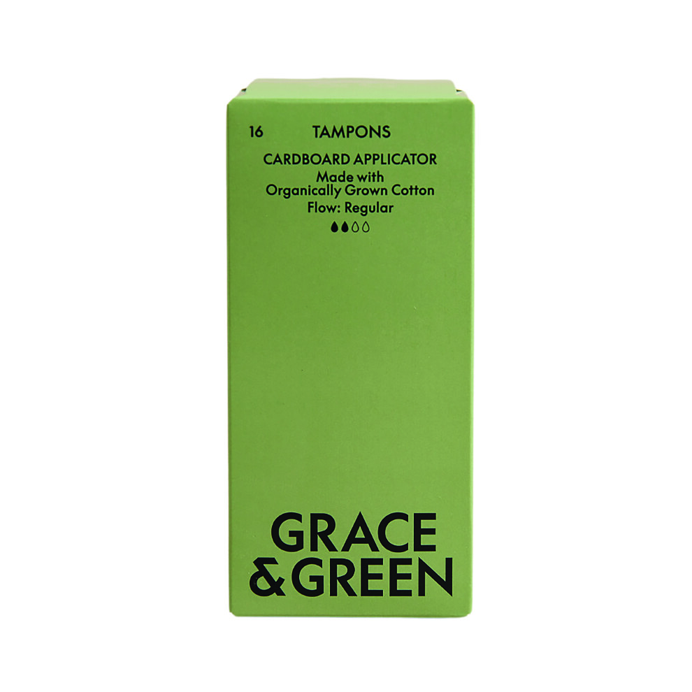 Grace And Green Green Organic Cotton Applicator Tampons Regular Pack Of 16