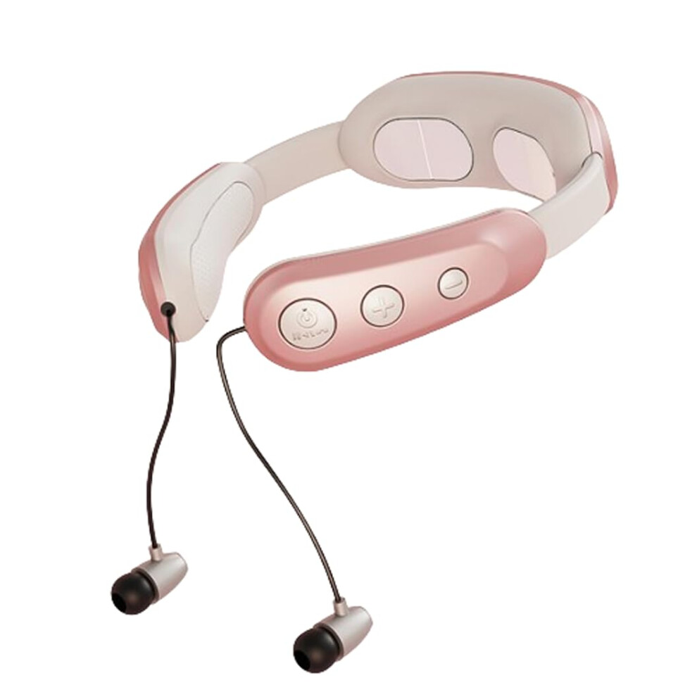Electric Pulse Neck Massager Intelligent With Bluetooth Earphone Portable Muscle Pain Relief For Women Gift A
