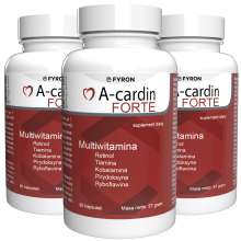 A-cardin Forte - 22 Βιταμίνες & Μέταλλα - 180 Κάψουλες (3 τμχ)
