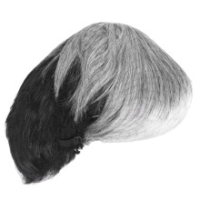 Peluca corta y recta para hombre, color gris degradado, negra, sintética, para cabello masculino, con volumen, realista, natural.