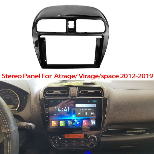 Painel frontal duplo para rádio de carro com tela DIN de 9 polegadas para Attrage//Space 2012-2019 2