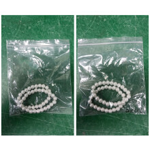 2 pezzi di bracciale elastico con perline finte bianche per ornamento da polso da donna