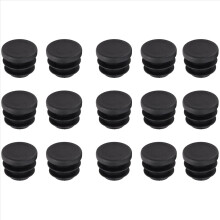 15 pezzi di tappo terminale in plastica nera per tubo tondo, inserto per tubo, tappo da 16 mm