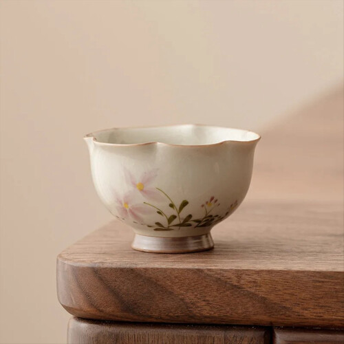 Κινέζικο στυλ Grass Gray Small Daisy Bud Cup Ποτήρι Τσαγιού για Οικογένεια, Κεραμικό 2