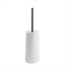 WC-Bürste und -Halter, 2er-Pack mit langem Griff aus Edelstahl 304, Schüssel weiß