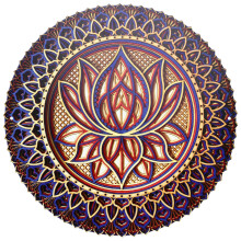 Mandala da parete con fiore di loto, mandala in metallo da appendere alla parete per la decorazione della stanza, arte bohémien (A)