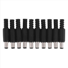 10 pezzi 5,5x2,1 mm maschio a saldare con punta a barilotto DC, connettori jack dritti per alimentazione DC, luci LED, interruttore, nero
