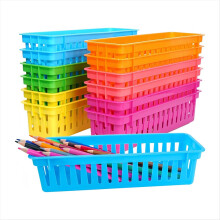 Conjunto de 12 Cestos Organizadores para Lápis, Cores do Arco-Íris, Organizadores de Mesa para Crianças, Porta-Materiais Escolares