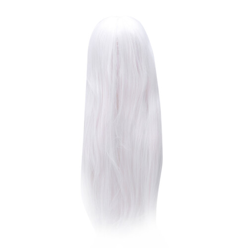 Anime Lang Steil Haar Pruik Cosplay Kostuum, Wit