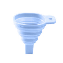 Embudo plegable de silicona novedoso, embudos telescópicos de estilo largo para dispensar líquidos en el hogar, utensilios de cocina azules