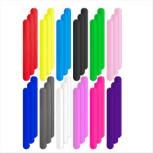 Clips para sujetar rollos de papel de regalo, tiras metálicas recubiertas de silicona de diferentes colores, 2,5 x 23 cm, para sujetar carteles.