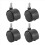 Rodízio giratório de plástico com haste de rosca de 8 mm e roda de 1,5 polegadas de diâmetro (4 peças) - Preto 1