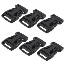 4 stuks plastic snelsluitingen aan de zijkant voor 25 mm webbingband zwart