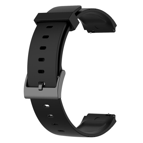 Pulseira esportiva de silicone macio para relógio, compatível com Mi, preta.