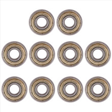 Conjunto de 10 rolamentos ABEC-5 608ZZ para skate e patinete, 8 x 22 mm e 7 mm de diâmetro.