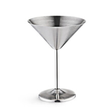 Cocktailglas aus Edelstahl, hochwertiger Weinglas, bruchsicher, aus Metall, Champagnerglas, silberfarben