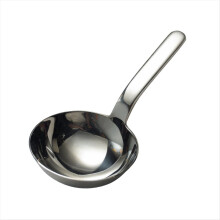 Mestolo per zuppa profonda in acciaio inossidabile con manico corto, grande cucchiaio rotondo, per bere, mangiare e tagliare i noodles