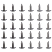 30 pezzi di viti di fissaggio in plastica, clip per paraurti con flangia grigia per fori da 6 mm x 6,7 mm