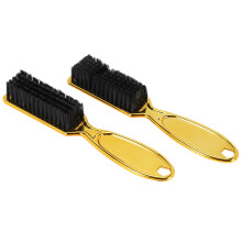 Fade Borstel Kam Schaar Reiniging Kapsalon Huid Vintage Olie Vorm Carving Goud 2PC