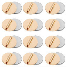 Conjunto de 12 Mini Adaptadores de Broche com Alfinete, Base Magnética Metálica, Inofensivos para Lenços, Hijabs e Xales (Dourado)