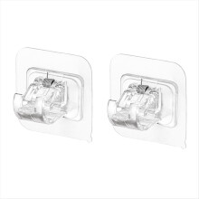 Conjunto de suportes adesivos ajustáveis para varão de cortina, sem necessidade de furar.