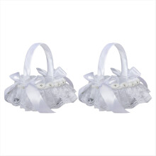 cestas de flores blancas para niñas, para bodas, para novias y niños, decoraciones de fiesta para ceremonias, D